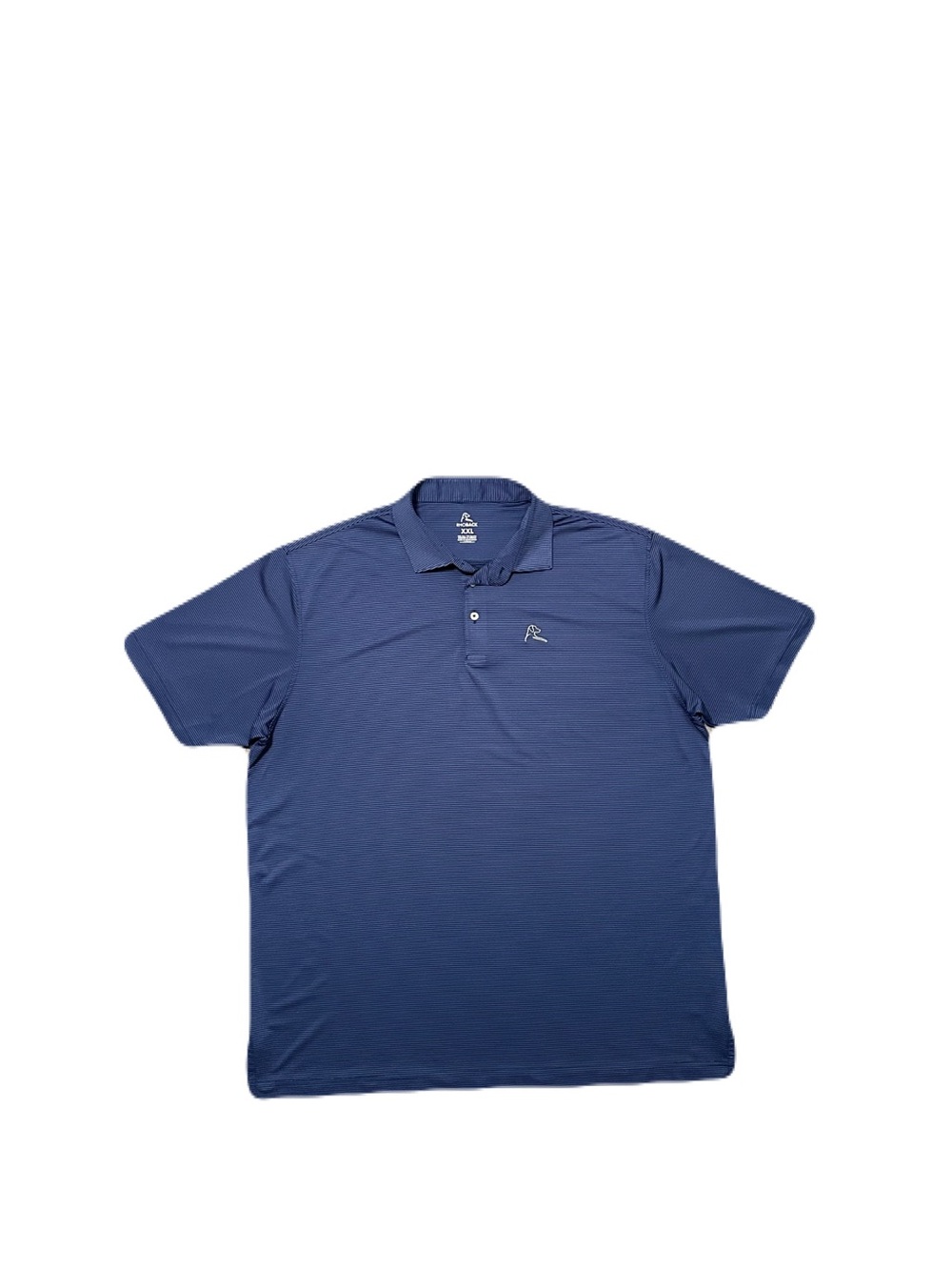 Rhoback Performance Polo Shirt Mens XXL Blue Striped Short Sleeve